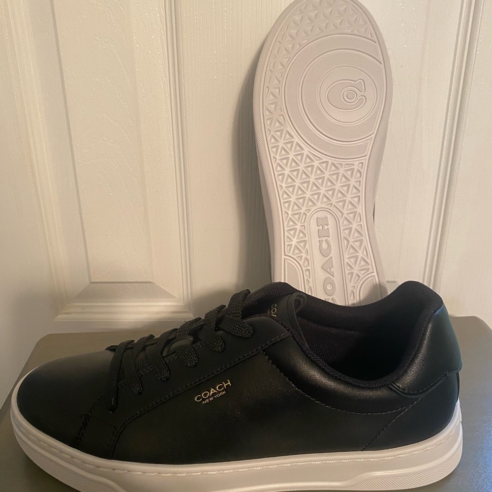 Coach Black Womens High Line Leather Sneakers New in Box 📦